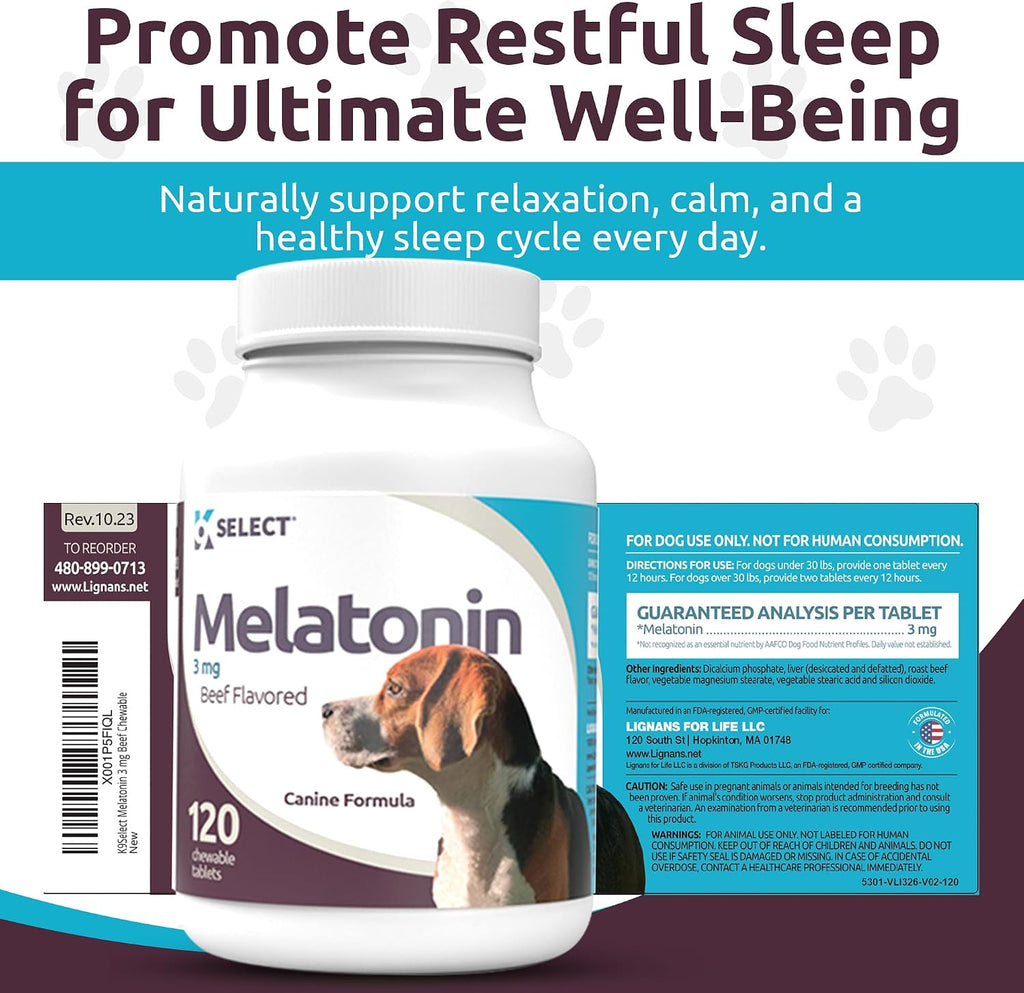 K9 Select veterinary formula dog anxiety supplement packaging