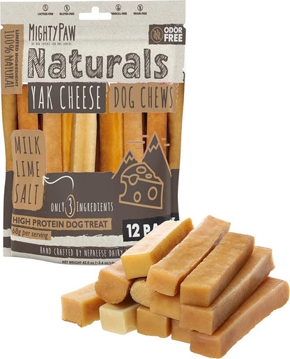 Mighty Paw Yak Cheese Dog Chews - All-Natural Long Lasting Hard Chew for Aggressive Chewers - High Protein, Odor-Free Dog Treat - 3 Ingredient Natural Yak Chews for Large Dogs - (4 Pack) - Image 10
