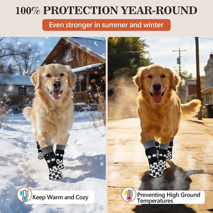 Dog Grippy Socks for Senior Dog - Double Side Dogs Booties to Prevent Licking, Boots & Paw Protectors for Hardwood Floors, No Twist Non Slip Socks for Small Medium Large Dogs, Black, L - Image 9