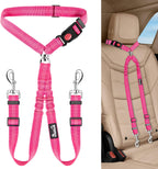 Lukovee Double Dog Seat Belt, New Dual Pet Car Headrest Restraint Safety Seatbelt No Tangle Dog Leash Duty Adjust Elastic Bungee Puppy Lead Splitter Connect Harness in Vehicle Travel for 2 Dogs,Black - Image 11