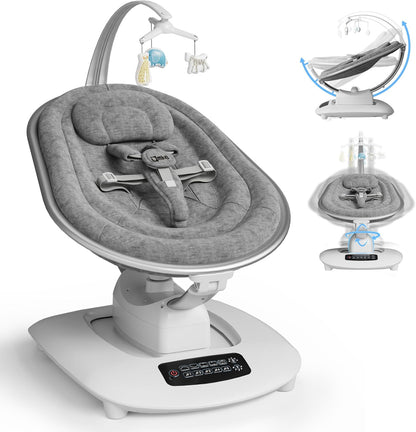 Amke Luxury Electric Baby Swing Rocker front view with recline seat