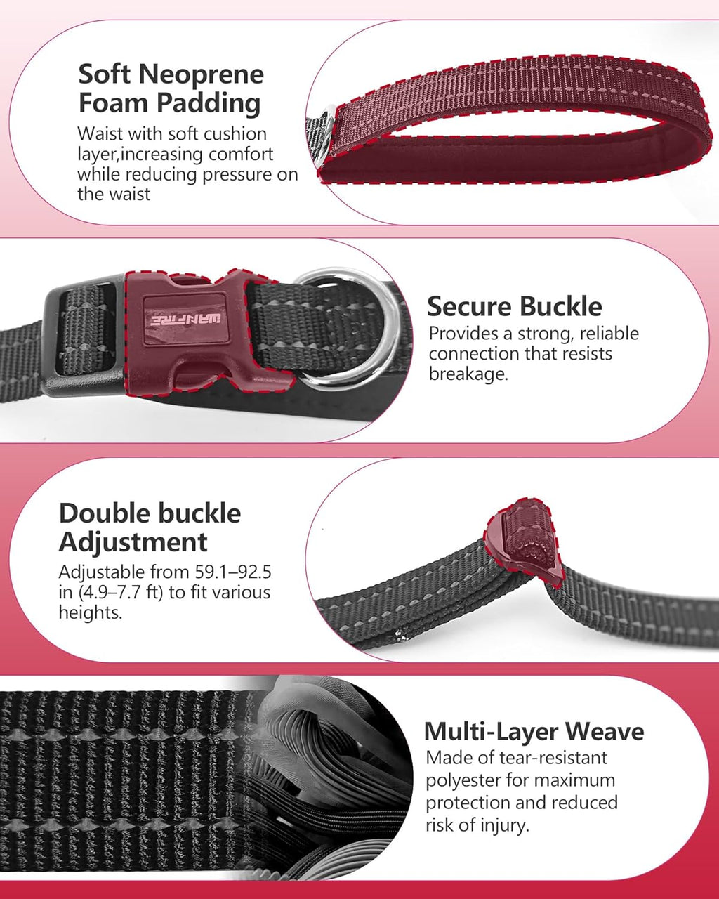 Heavy duty aluminum alloy rotating buckle on a dual pet lead.
