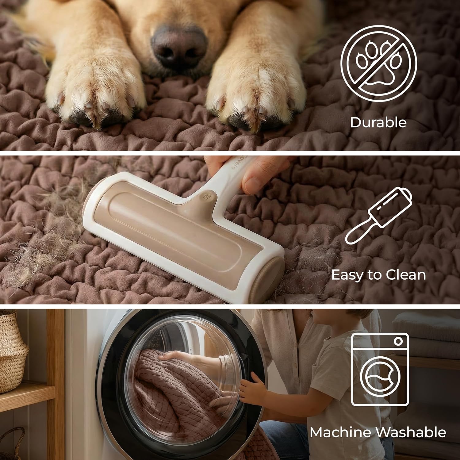 Stain proof pet friendly blanket guarding upholstery against dogs and cats