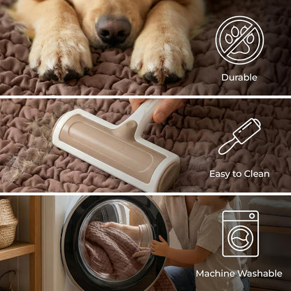 Stain proof pet friendly blanket guarding upholstery against dogs and cats