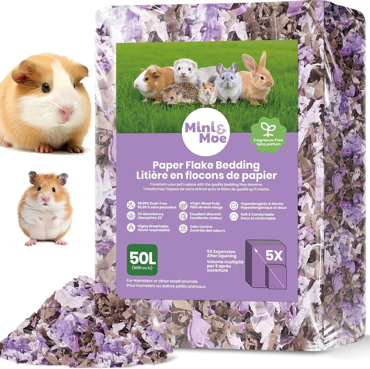 Comparison of Mini&Moe bedding fluffiness for burrowing