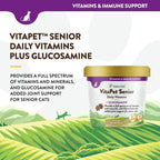 NaturVet senior cat supplement container side profile view