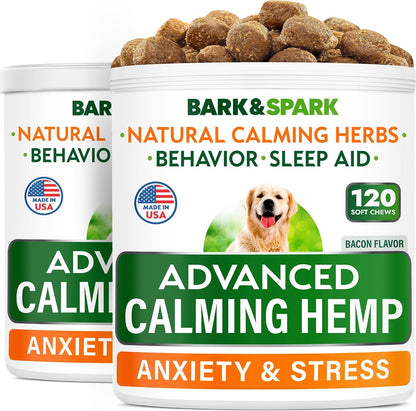 BARK&SPARK Advanced Calming Hemp Treats for Dogs - Hemp Oil + Melatonin - Anxiety Relief - Separation Aid - Stress Relief During Fireworks, Storms, Thunder - Aggressive Behavior, Barking - 120Ct BBQ - Image 9