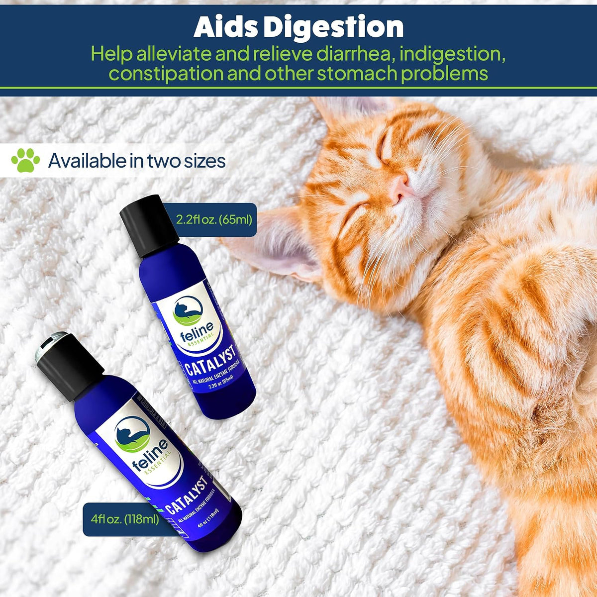 Feline Essential Catalyst two ounce bottle packaging showing antioxidant benefits