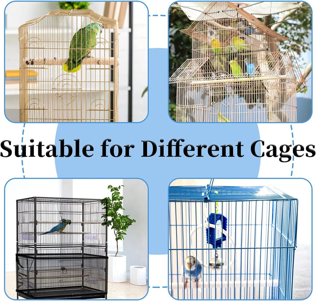 Daoeny seed catcher installed on a rectangular parrot cage