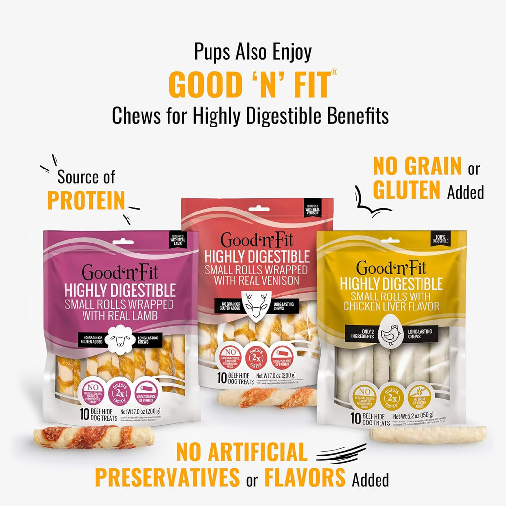 Good 'n' Fun Triple Flavor Stuffed Rolls with Peanut Butter Flavor, 8 Ounce, Treat Your Dog to Long-Lasting Rawhide Chews - Image 9