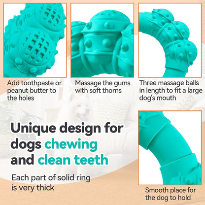 Side profile of durable puppy teething ring toy