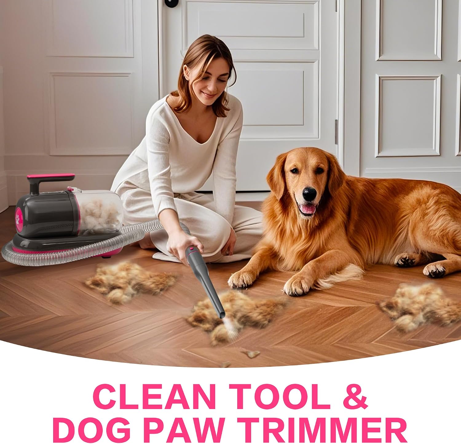 Electric pet clippers with adjustable guide combs for dog trimming