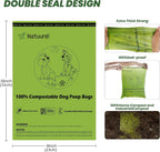 Leakproof unscented green puppy poop bags being pulled from a roll.