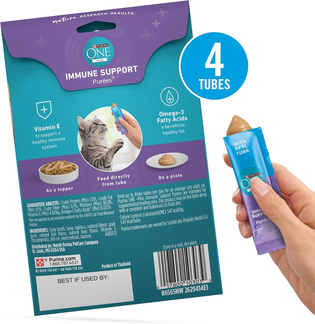 Four count pack of Purina One cat purees