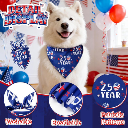 Dual-layer patriotic dog bandana for large dogs