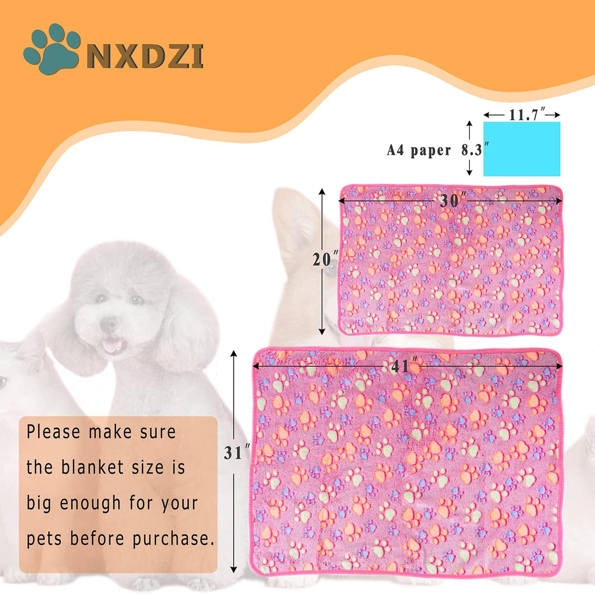 NXDZI fuzzy dog blanket placed neatly inside a metal kennel crate