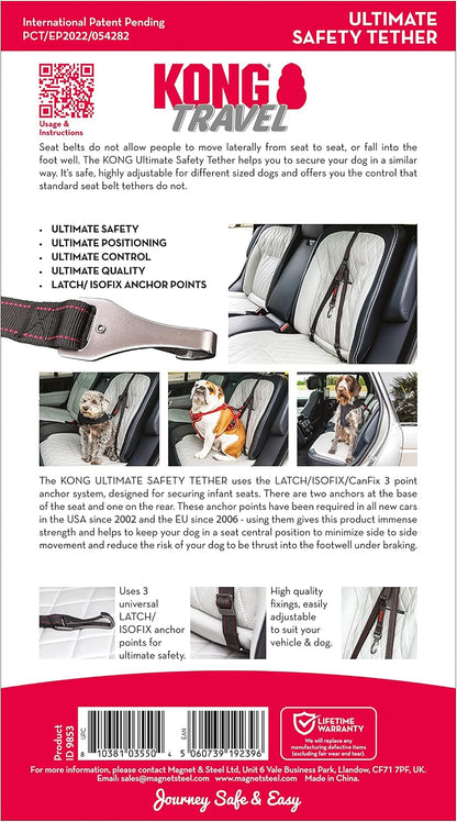Side view of KONG heavy duty dog car safety leash