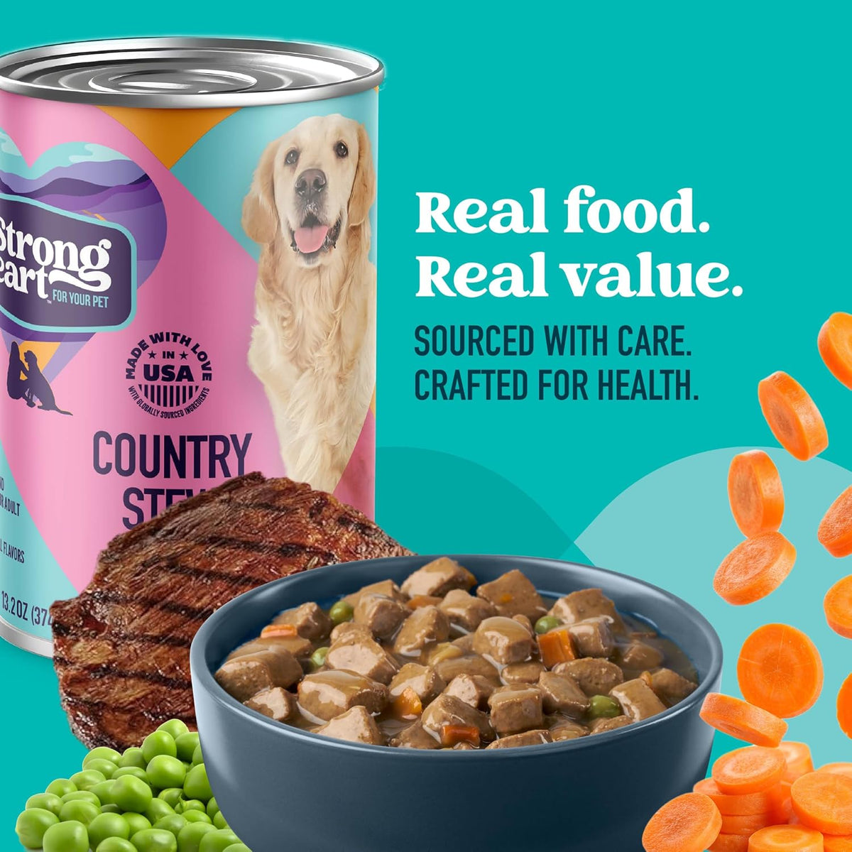 Imported USA wet dog food by Strongheart with peas and carrots