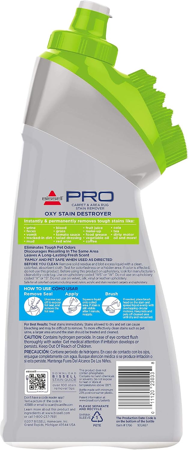 Bissell Pro Oxy Stain Destroyer Pet with integrated brush head detail
