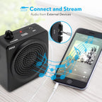 Wired gooseneck headset microphone included with the Pyle compact loudspeaker system