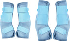 LEAFOREST horse fly boots laid flat illustrating ergonomic contour shaping.