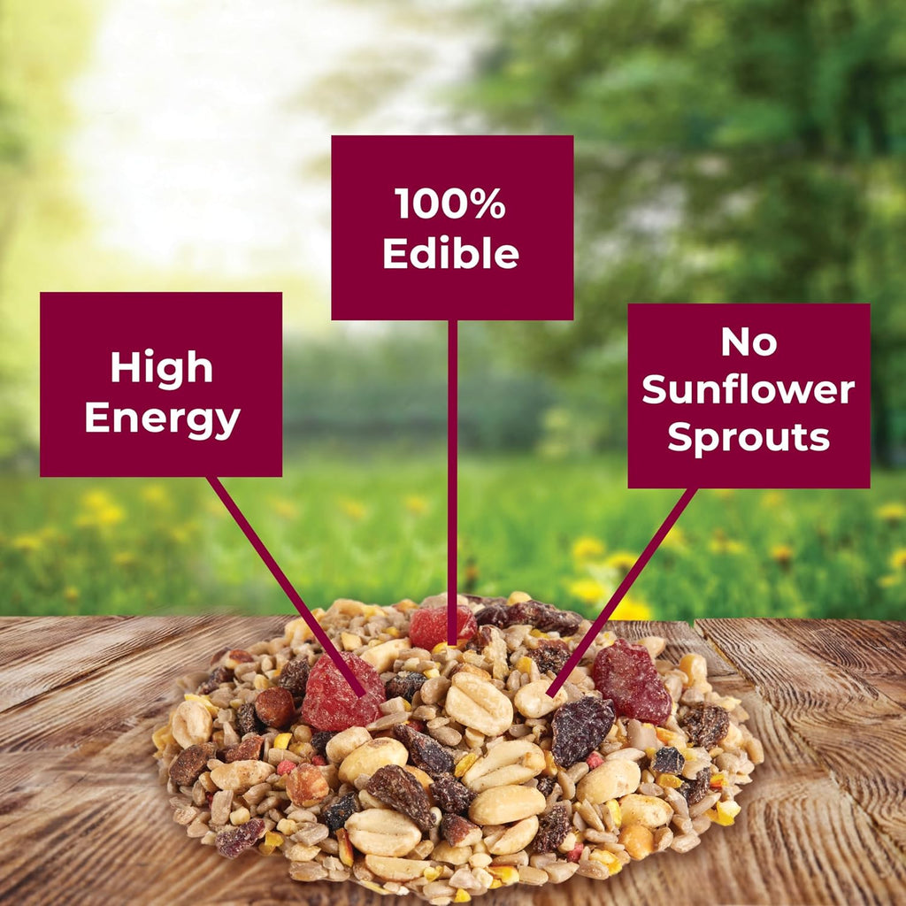 Clean patio ground beneath a feeder using Kaytee no mess bird seed
