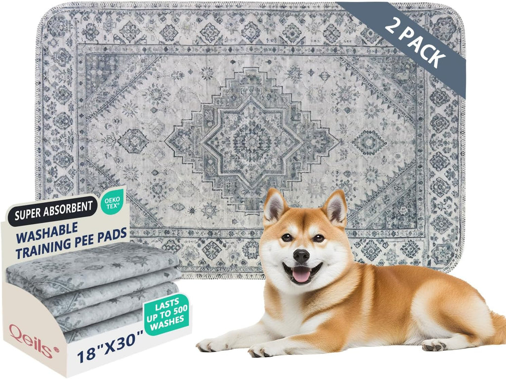 Qeils puppy pad used as a crate liner