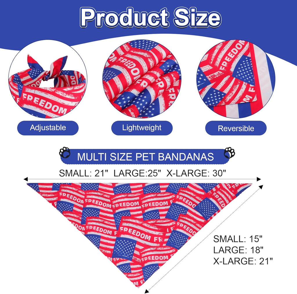 Close up view of the durable triangle USA bib for large puppies featuring premium neat stitching.