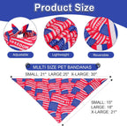 Close up view of the durable triangle USA bib for large puppies featuring premium neat stitching.
