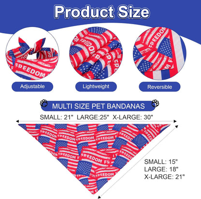 Close up view of the durable triangle USA bib for large puppies featuring premium neat stitching.
