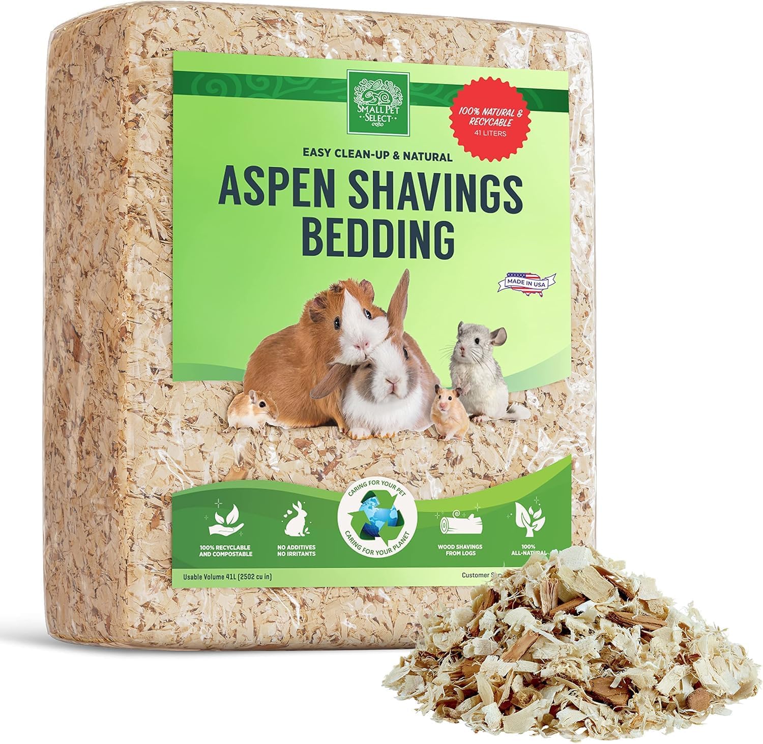 Small Pet Select natural substrate label view