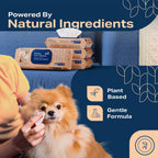 Hypoallergenic cat and dog grooming wipes with aloe vera and vitamin e.
