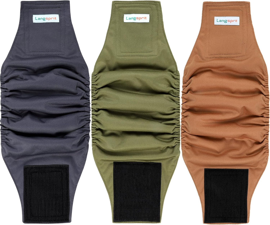 Langsprit Male Belly Bands for Dogs (Pack of 3) - Dog Diapers Male - High Absorbing Dog Wraps Washable - Reusable Small Doggy Doggie Puppy Dog Diapers (Sloth,Whale,Dinosaur, Small) - Image 10