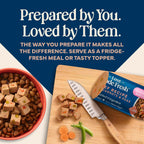 Sliced Blue Buffalo Love Made Fresh beef dog food roll showing texture