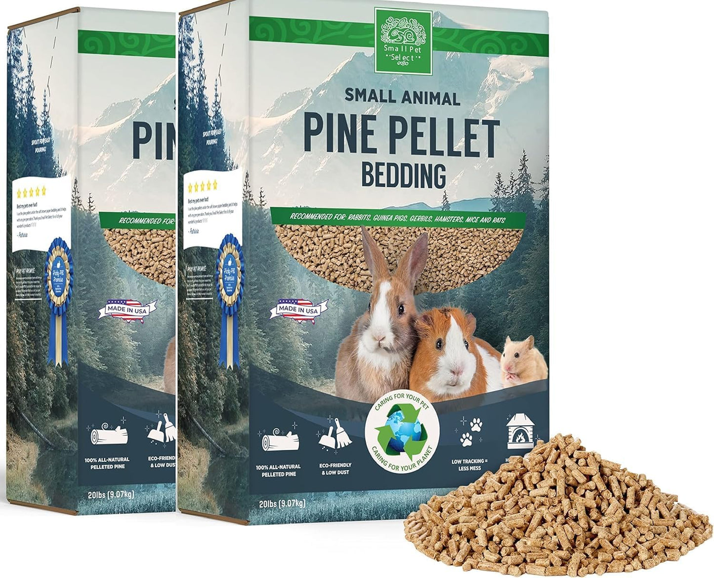 Small Pet Select 20lb box with natural eco-friendly icon
