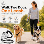 PetVest dual leash showing independent cord extension