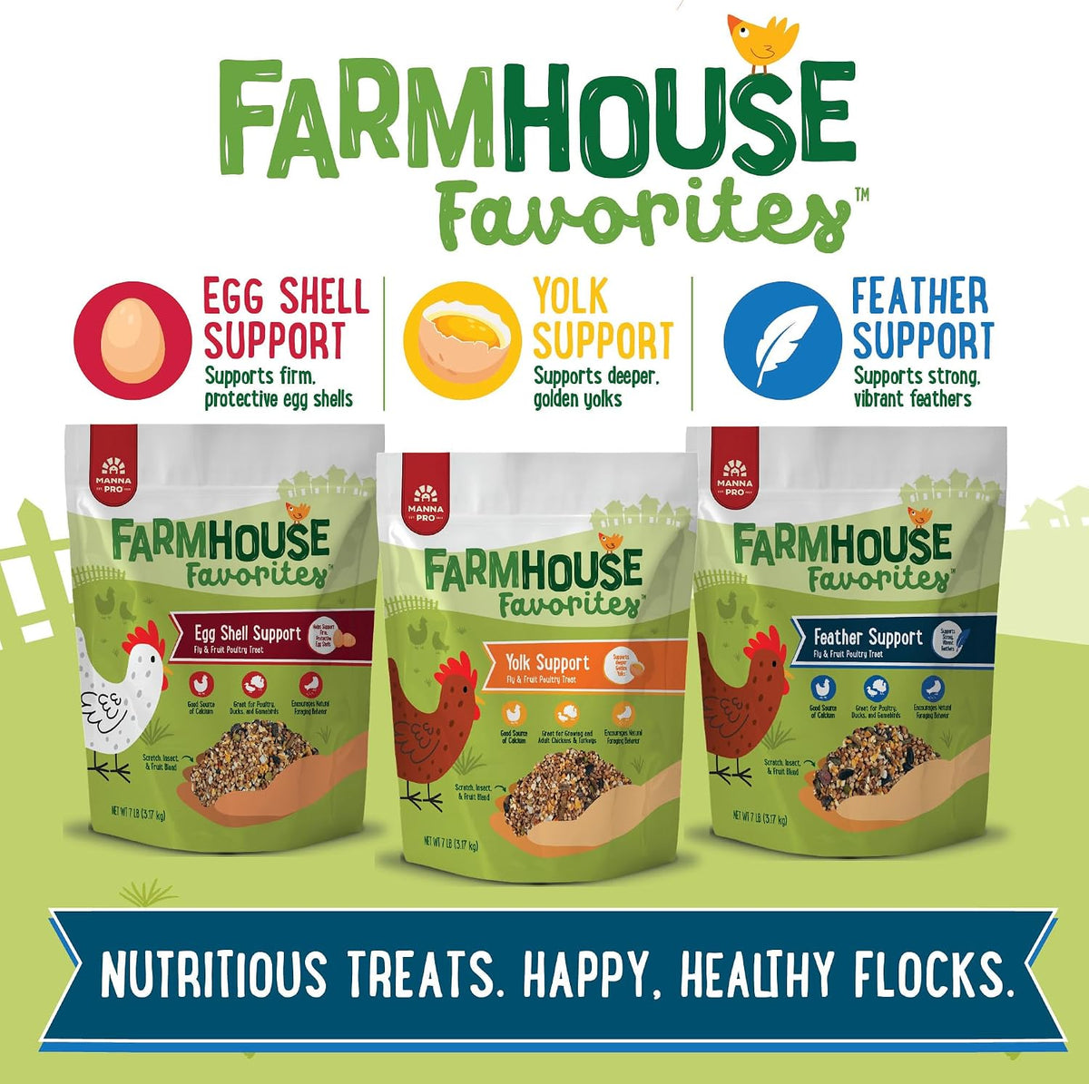 Manna Pro Farmhouse Favorites Fly & Fruit Feather Support Poultry Treat, Duck Treat, Gamebirds, Scratch, Insect & Fruit Blend with Zinc, Biotin & Omega-3s, 7 lb - Image 9