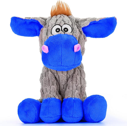 Donkey shaped plush dog toy for healthy teeth