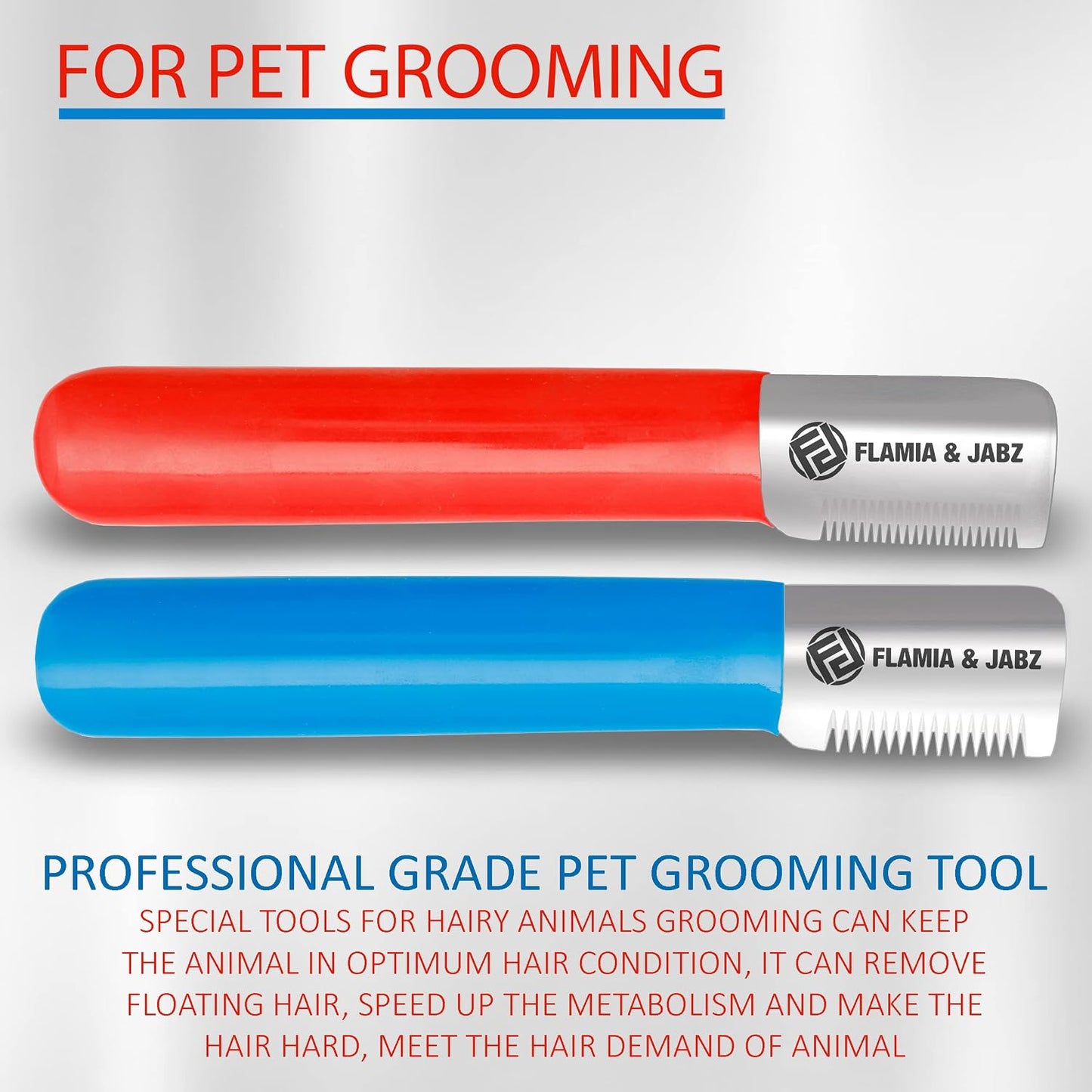 Right handed pet grooming tools for wire haired dog coats