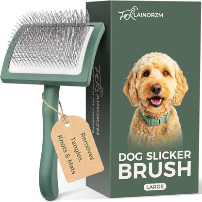 Flying Pawfect long pin doodle slicker brush front view for professional dog grooming.
