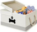 Dog Toy Basket with Lid, Dog Basket for Toys, Dogs Toy Box with Cotton Rope Handles, Collapsible Storage Bins for Pet Toys, Dogs Storage Organizer, Beige - Image 11