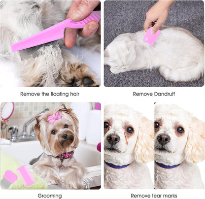 Ergonomic handles of the pink BENSEAO pet hair remover tool set