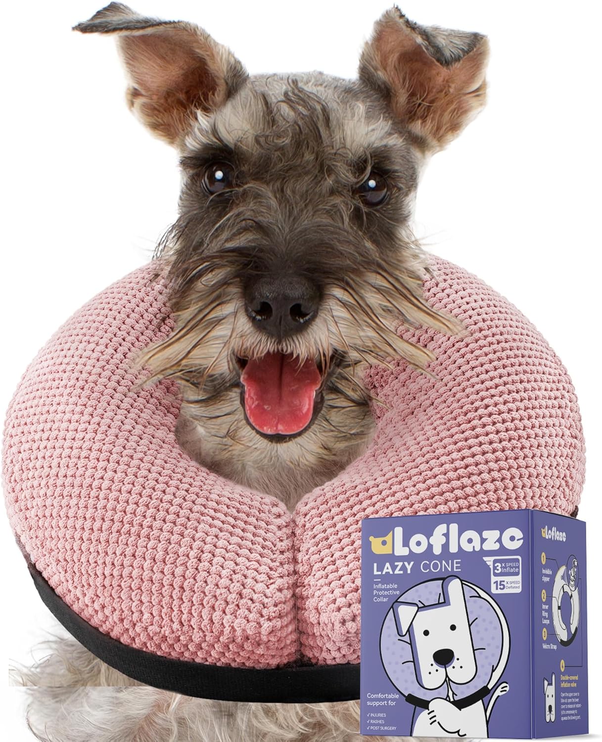 Loflaze Soft Inflatable Dog Cone Collar for Large Medium Small Dogs Cats - After Surgery Dog Neck Donut Collar, ECollar Alternatives for Recovery - Image 9