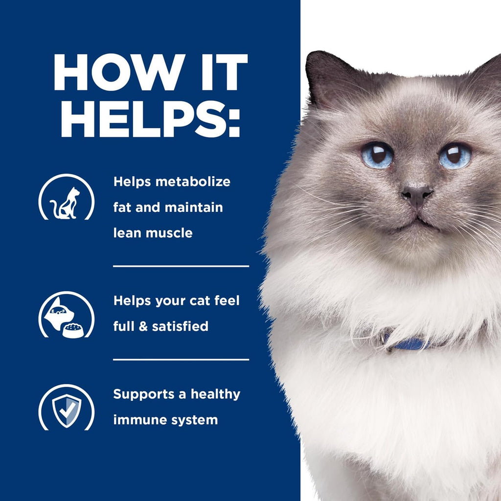Hill's Prescription Diet r/d dry cat food close up of bag branding and logo