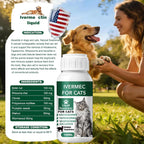 Liquid wormer for cats and kittens close up view of the one hundred twenty milliliter bottle.