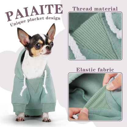 Paiaite small pet winter sweatshirt triangular elastic neckline details
