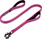 GEIT professional training leash laid flat illustrating full length and dual handle placement