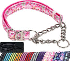 Martingale Dog Collar with Steel Chain, Reflective Choke Collar with Soft Padded- Adjustable No Pull with Bohemia Flower for Training Large Dogs Pet Collars for WalkingL - Image 14