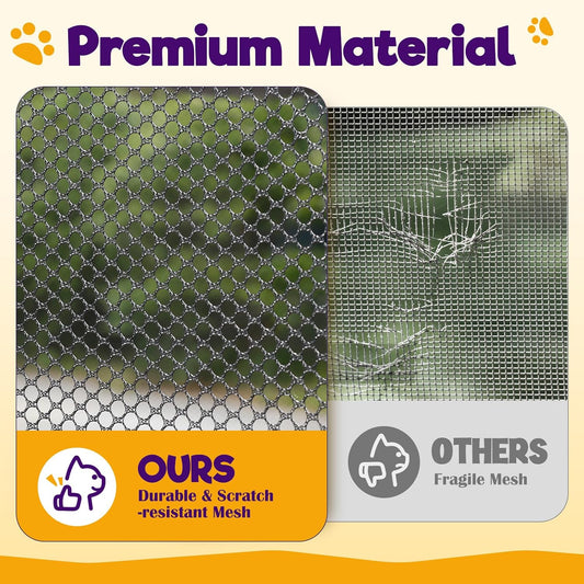 Portable cat playpen pop up mesh tunnel system layout on a backyard lawn.