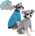 Bwealthest two pack dog sweaters front view on a small puppy.